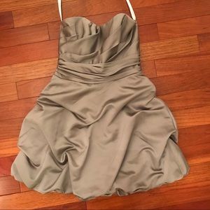 David’s Bridal Strapless Mini Ruffled Dress